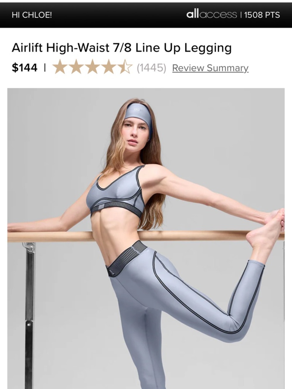 ALO Yoga Winter Frost High-Waist Legging Set with Black Trim